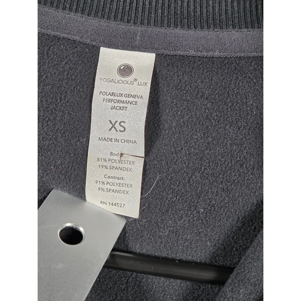 Yogalicious Lux Performance Jacket XS Black Womens Polarlux Geneva Full Zip